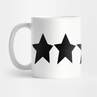 Five Black Stars Minimal Graphic Art Mug